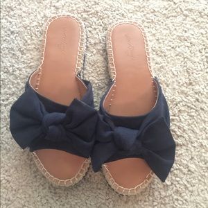 Navy Bow Espadrille Sandals
